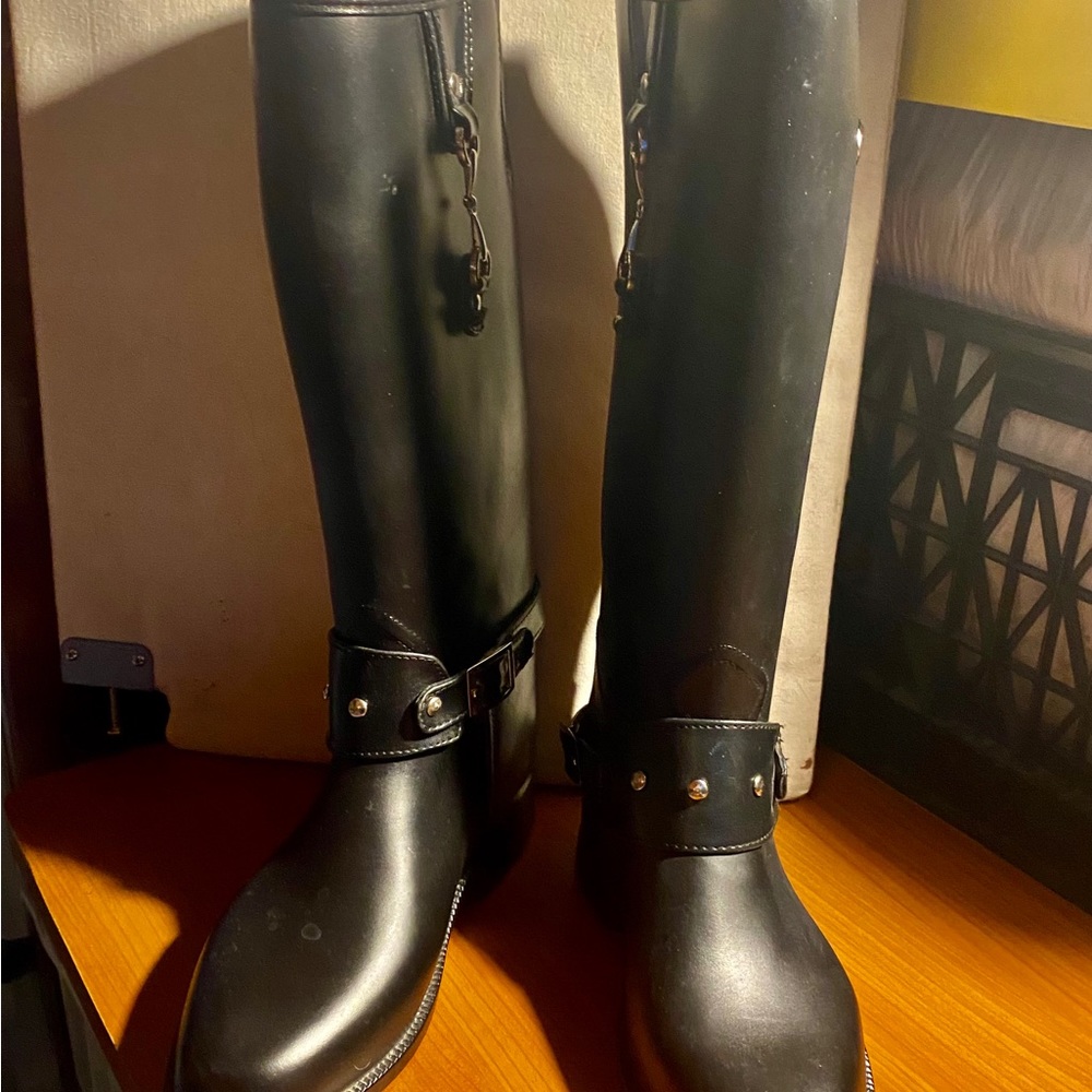 Dav Womens Black Tall Boots- Sz 7
